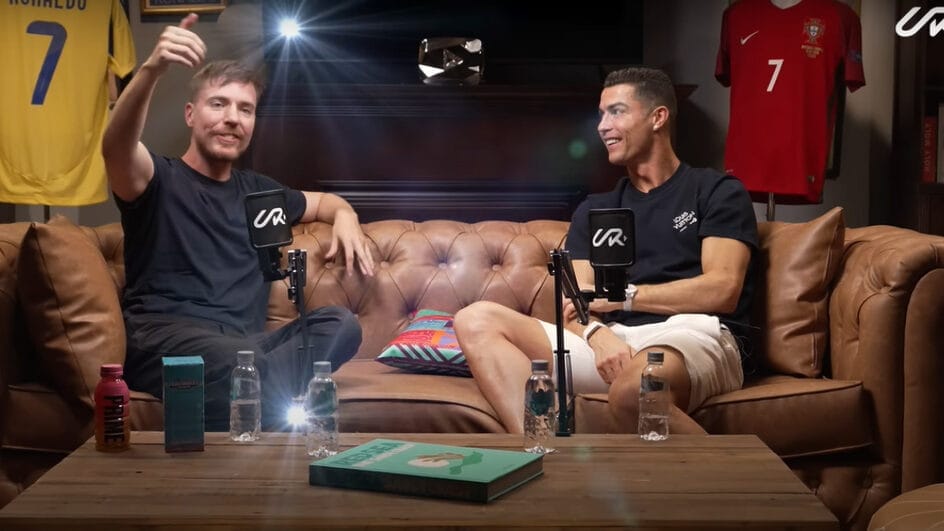 CR7-e-MrBeast-no-video-Foto-Reproducao-YouTube Cristiano Ronaldo e Mr Beast juntos: encontro histórico